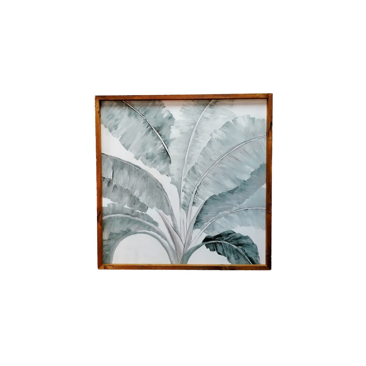 Gallery 57 Soft Palms 29x29 In Wood Framed Canvas Wall Art