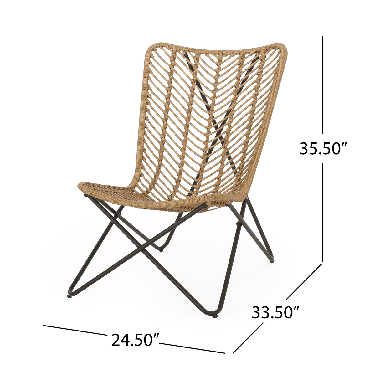 Galtin Outdoor Wicker and Iron Accent Chairs (Set of 2) by Christopher Knight Home