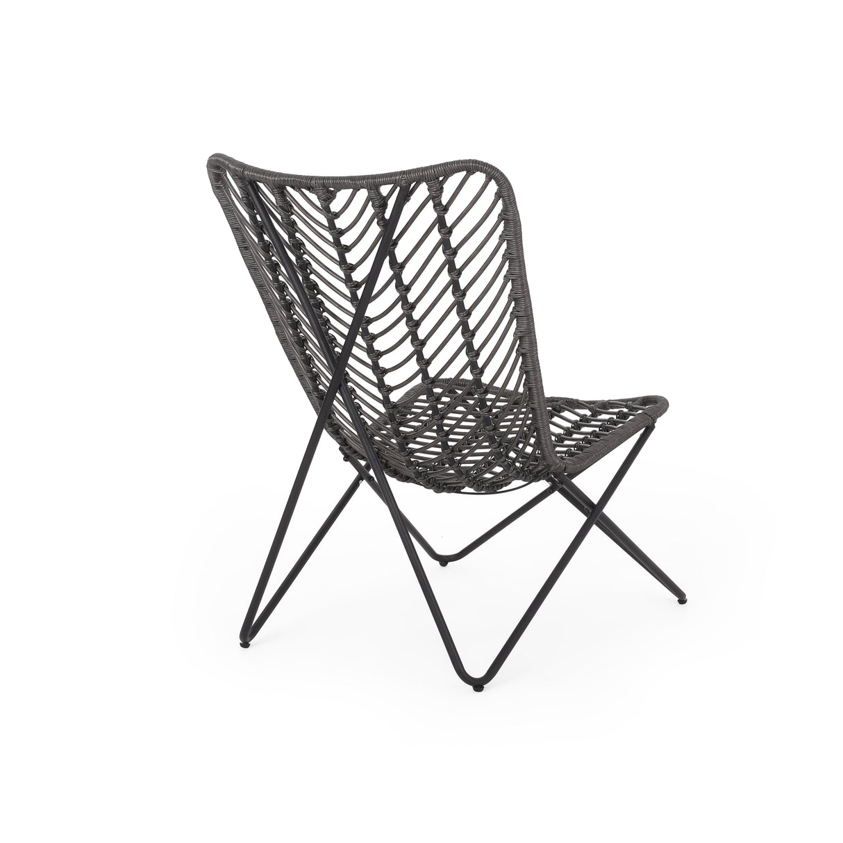 Galtin Outdoor Wicker and Iron Accent Chairs (Set of 2) by Christopher Knight Home