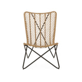 Galtin Outdoor Wicker and Iron Accent Chairs (Set of 2) by Christopher Knight Home