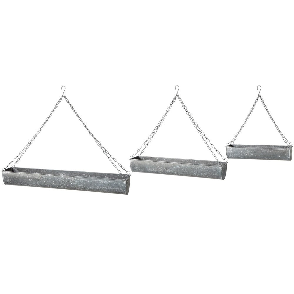 Galvanized Hanging Planter set/3.