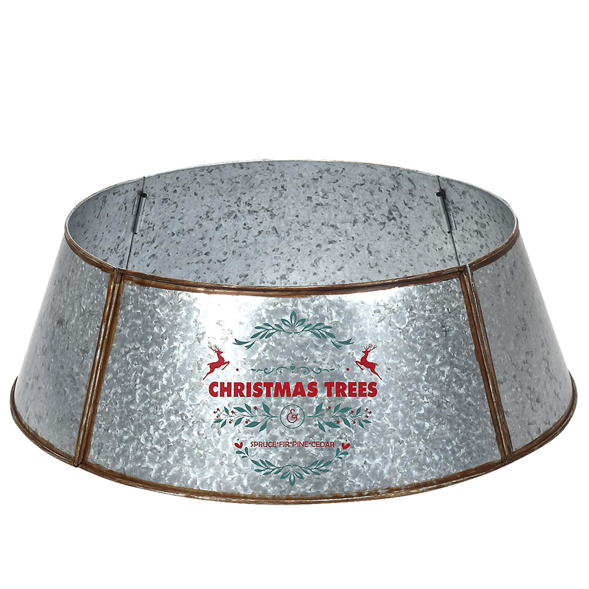 Galvanized Metal Christmas Tree Collar 30 Inch Diameter Base