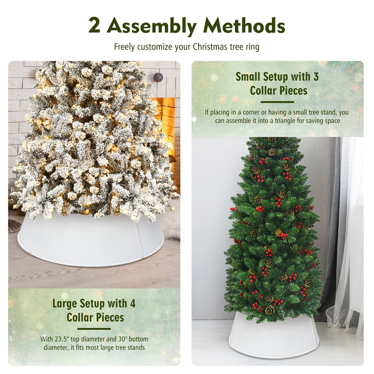 Galvanized Metal Christmas Tree Collar 30 Inch Diameter Base