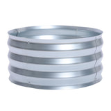 Round Galvanized Steel Raised Garden Bed Planter, Open Bottom