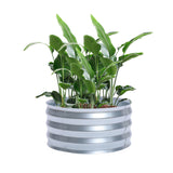 Round Galvanized Steel Raised Garden Bed Planter, Open Bottom