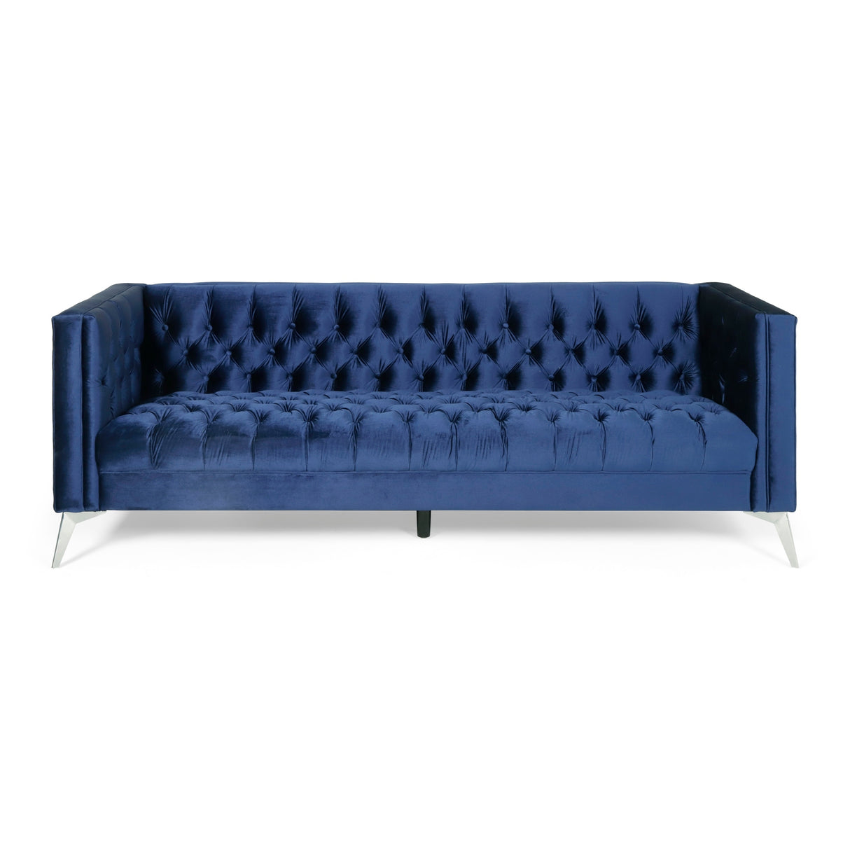 Galvin Tufted Velvet 3-seat Sofa by Christopher Knight Home - 88.00" W x 32.00" L x 30.00" H