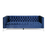 Galvin Tufted Velvet 3-seat Sofa by Christopher Knight Home - 88.00" W x 32.00" L x 30.00" H