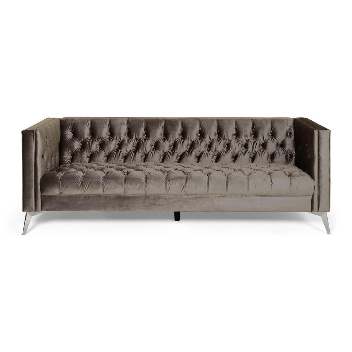 Galvin Tufted Velvet 3-seat Sofa by Christopher Knight Home - 88.00" W x 32.00" L x 30.00" H