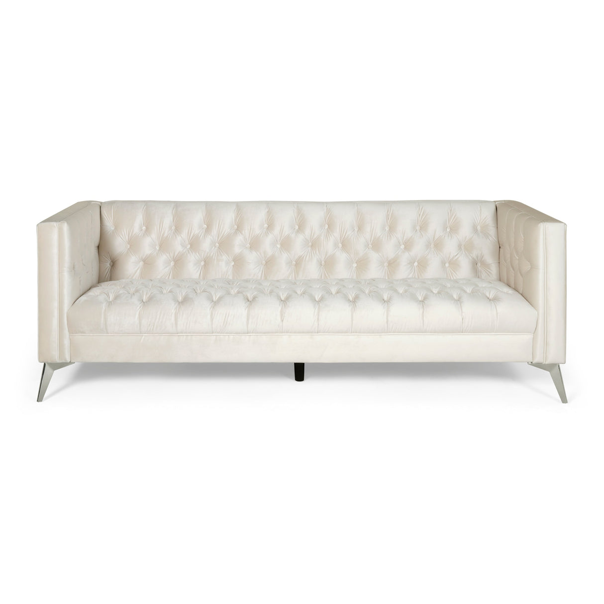 Galvin Tufted Velvet 3-seat Sofa by Christopher Knight Home - 88.00" W x 32.00" L x 30.00" H
