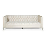Galvin Tufted Velvet 3-seat Sofa by Christopher Knight Home - 88.00" W x 32.00" L x 30.00" H