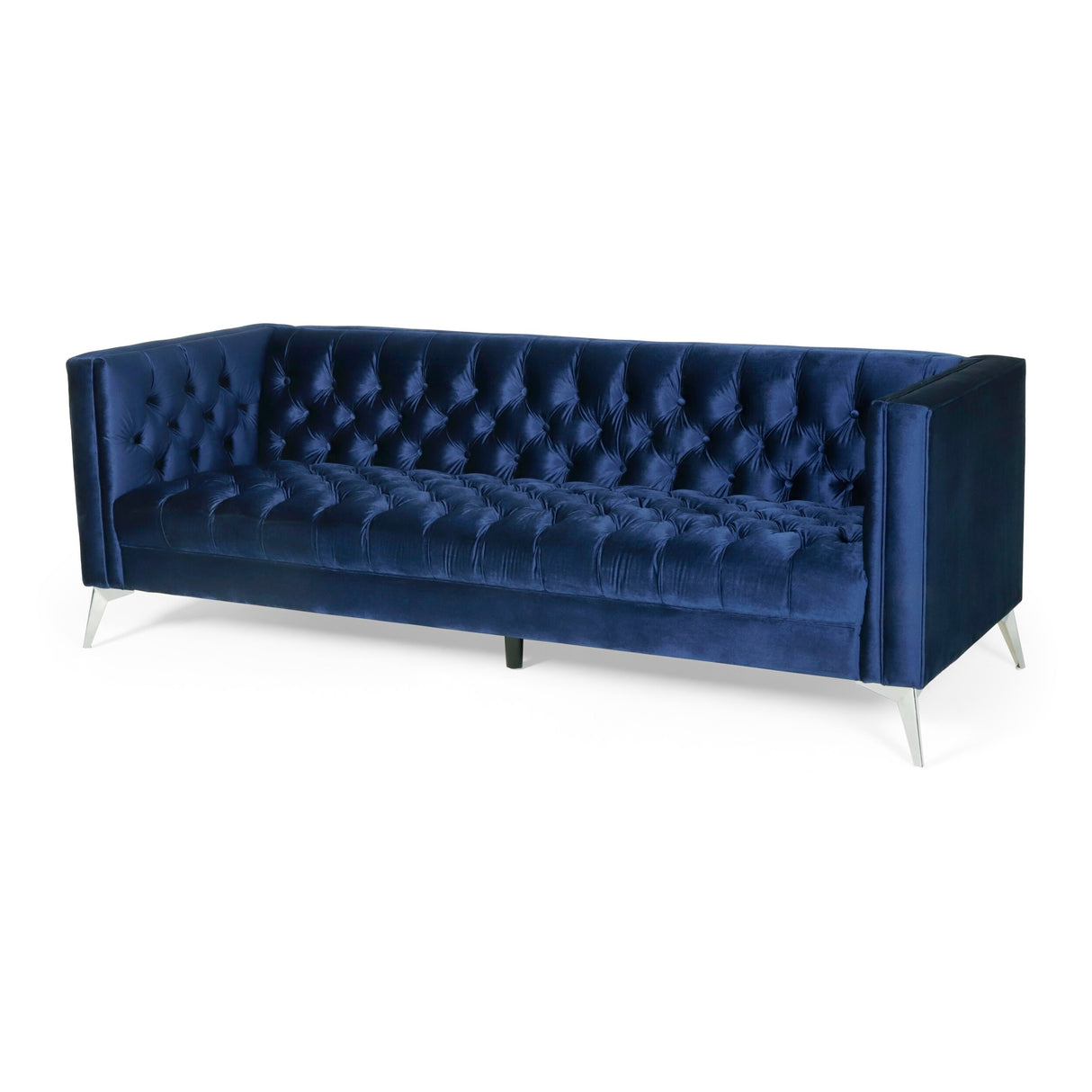 Galvin Tufted Velvet 3-seat Sofa by Christopher Knight Home - 88.00" W x 32.00" L x 30.00" H