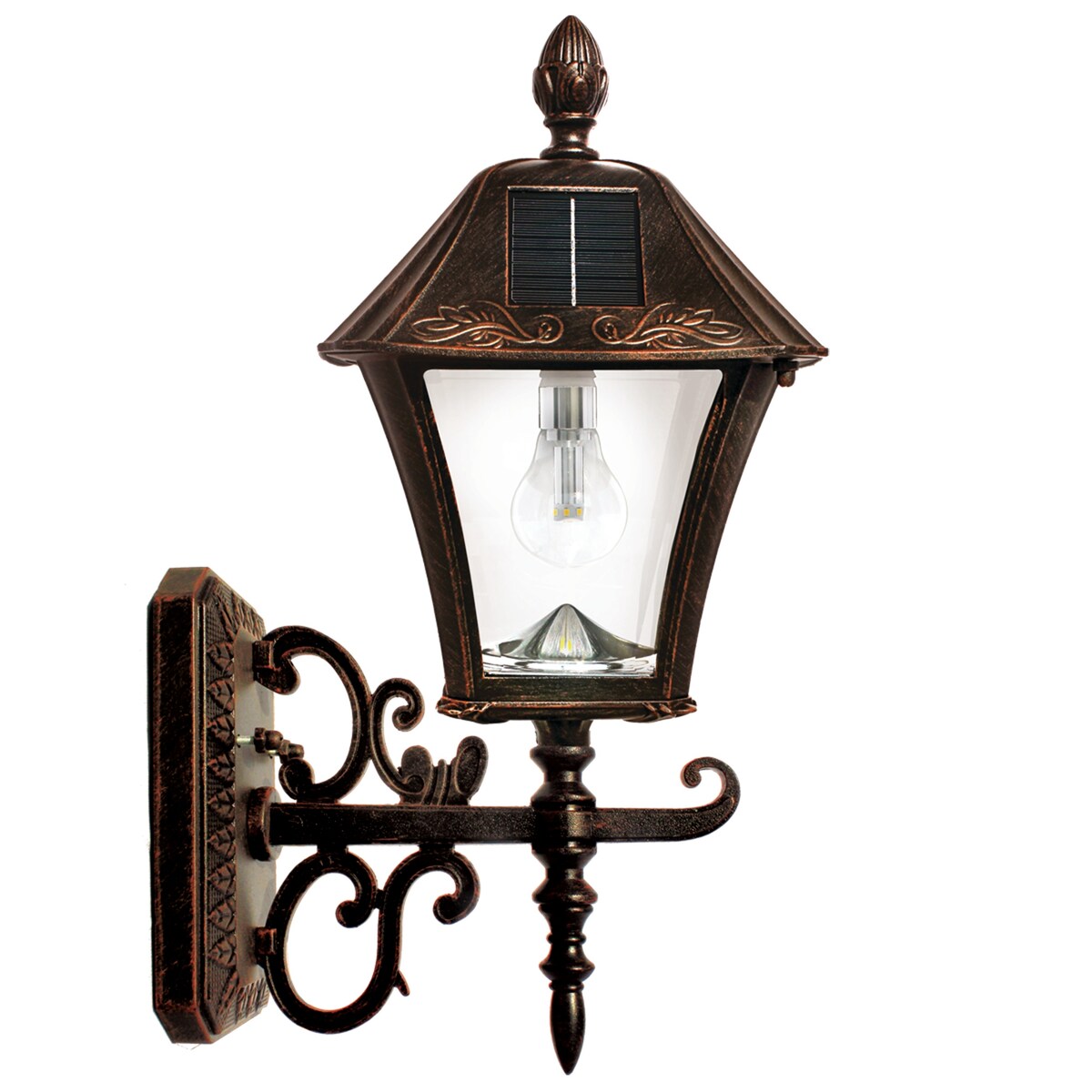 Baytown Bulb Solar Outdoor 3' Fitter Post Light with Pier/Wall Sconce