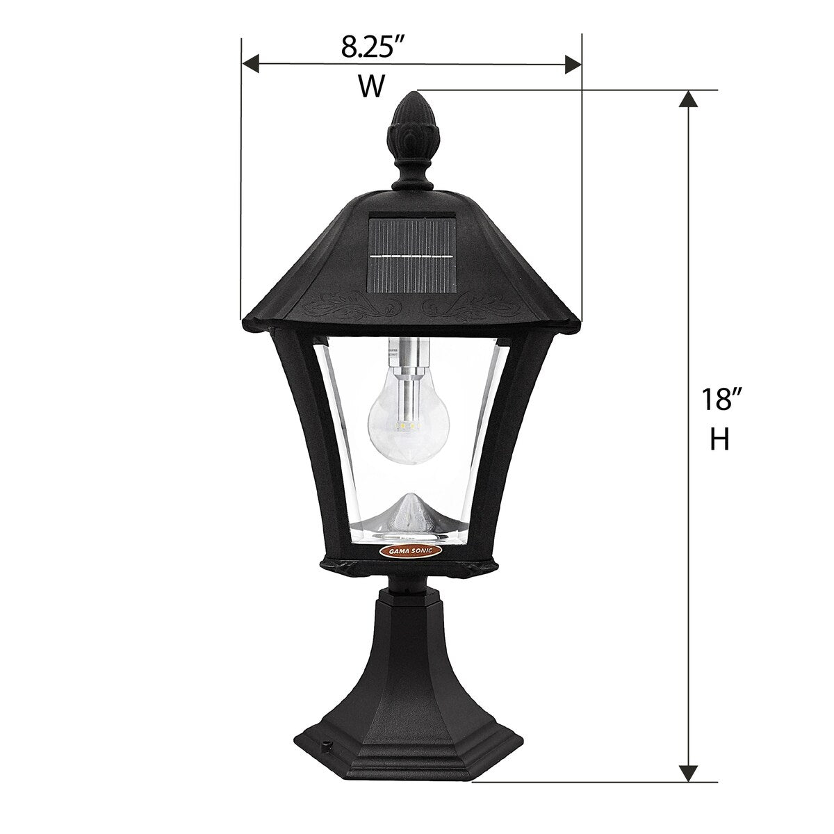 Baytown Bulb Solar Outdoor 3' Fitter Post Light with Pier/Wall Sconce