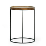 Gambier Modern Industrial Handcrafted Mango Wood Nested Side Tables (Set of 3) by Christopher Knight Home