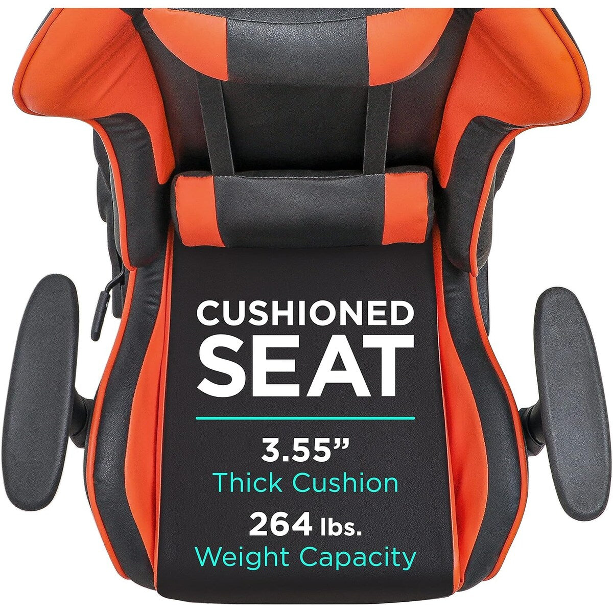 Gaming Chair with Fold-Away Footrest, Computer Chair