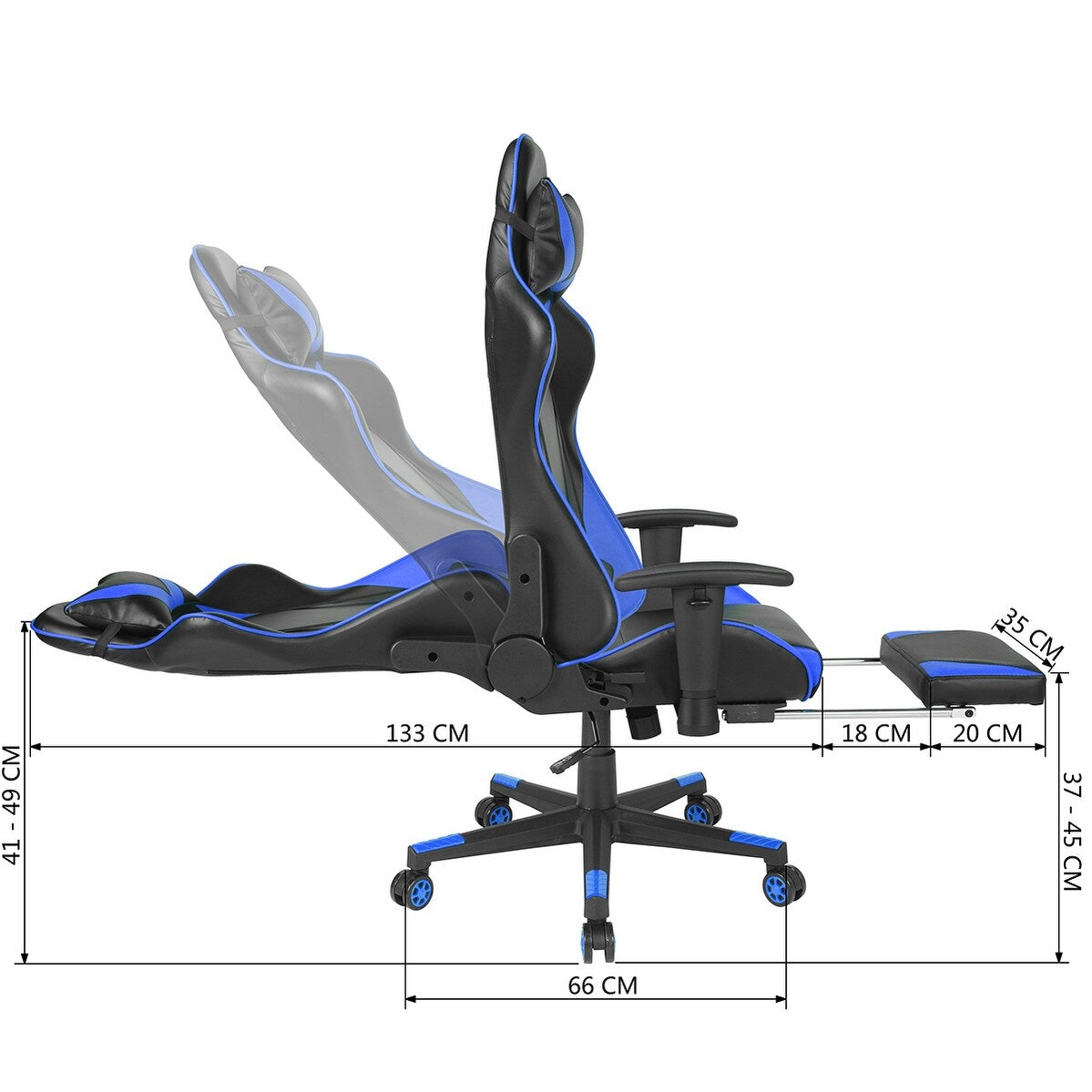 Gaming Chair with Swivel & Lumbar Support Adjustable Height