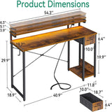 Gaming Computer Desk with Power Outlet