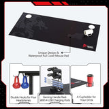 Gaming Desk 55 Inch, T- Shaped Carbon Fiber Surface Computer Desk