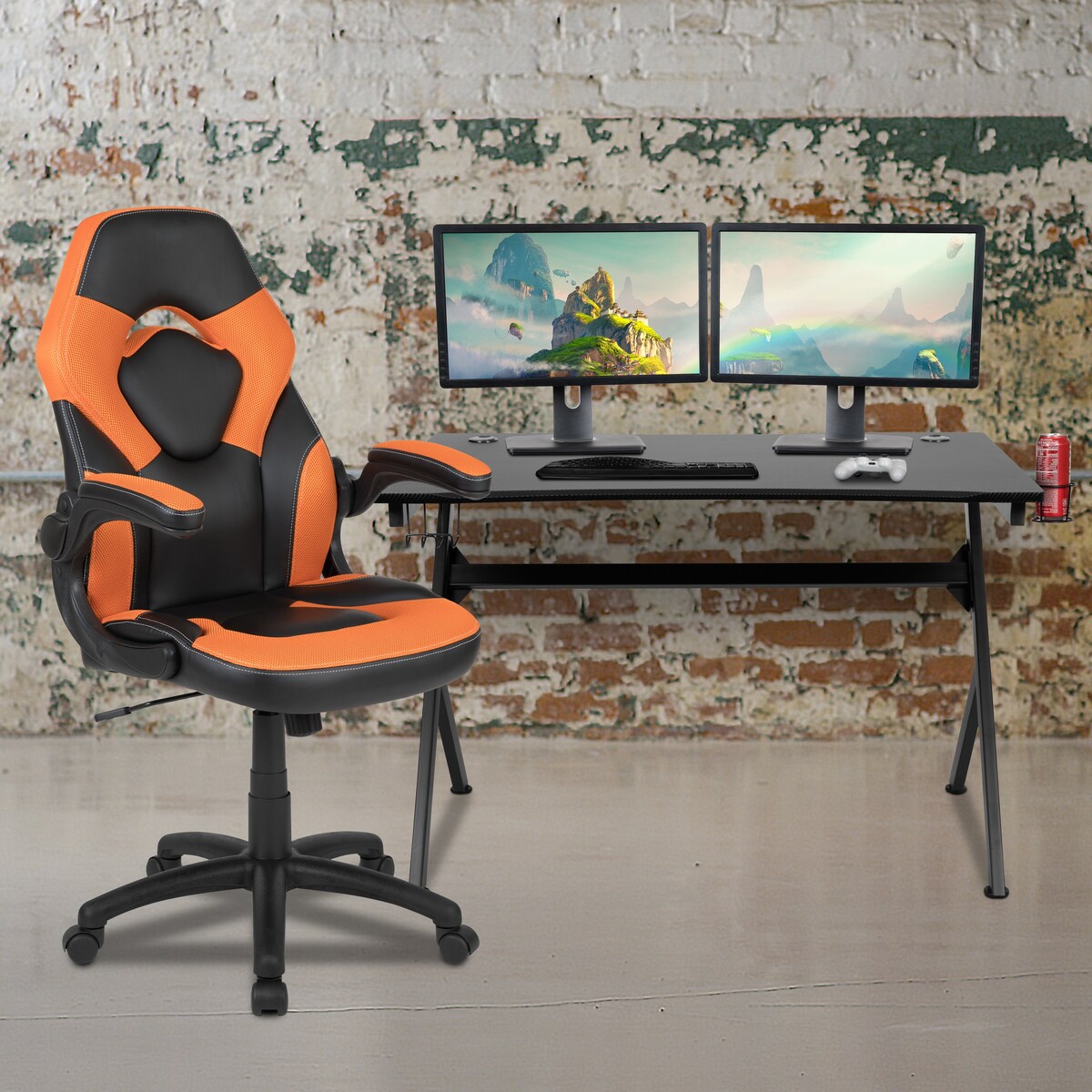 Gaming Desk Bundle - Cup/Headphone Holders, Wire Management