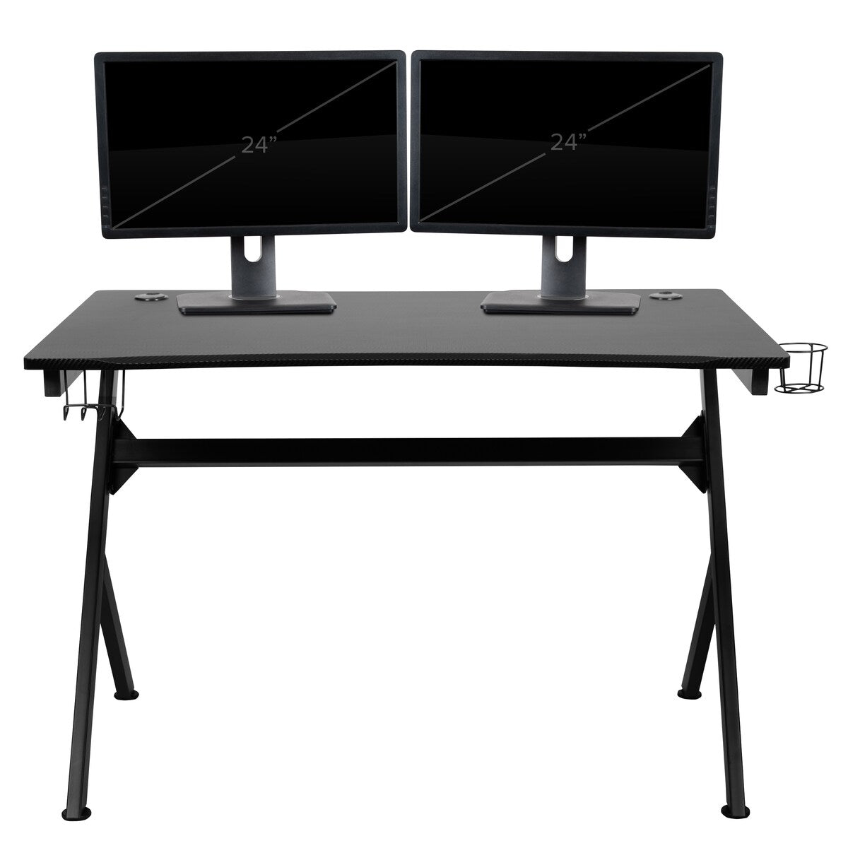 Gaming Desk Bundle - Cup/Headphone Holders, Wire Management