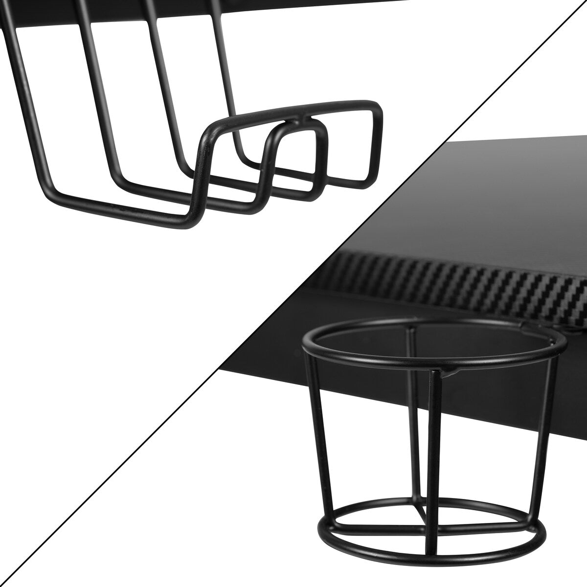 Gaming Desk Bundle - Cup/Headphone Holders, Wire Management