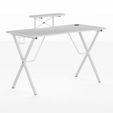 Gaming Desk with Cup Holder, Headphone Hook, and Monitor/Smartphone Stand