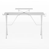 Gaming Desk with Cup Holder, Headphone Hook, and Monitor/Smartphone Stand