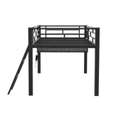 Gaming Mid Loft Bed with Desk