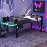 Gaming Mid Loft Bed with Desk