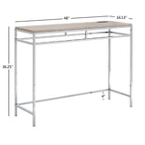 Garble Chrome Counter Height Desk with Faux Marble Top and USB Charging Port by iNSPIRE Q Modern