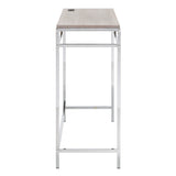 Garble Chrome Counter Height Desk with Faux Marble Top and USB Charging Port by iNSPIRE Q Modern