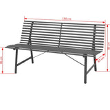 Garden Bench 59" Steel Anthracite