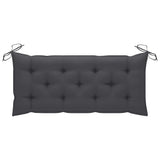 Garden Bench with Anthracite Cushion 94.5" Solid Teak Wood