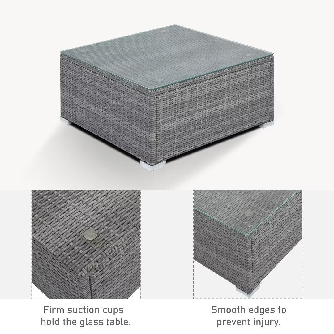 Garden Conversation Wicker Sofa Set, Single Sofa Combinable - 111.8*29.5*25.6