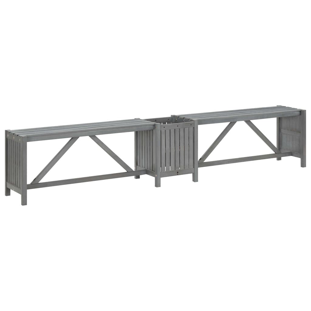 Garden Corner Bench with Planter 46.1" Solid Acacia Wood Gray