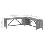 Garden Corner Bench with Planter 46.1" Solid Acacia Wood Gray