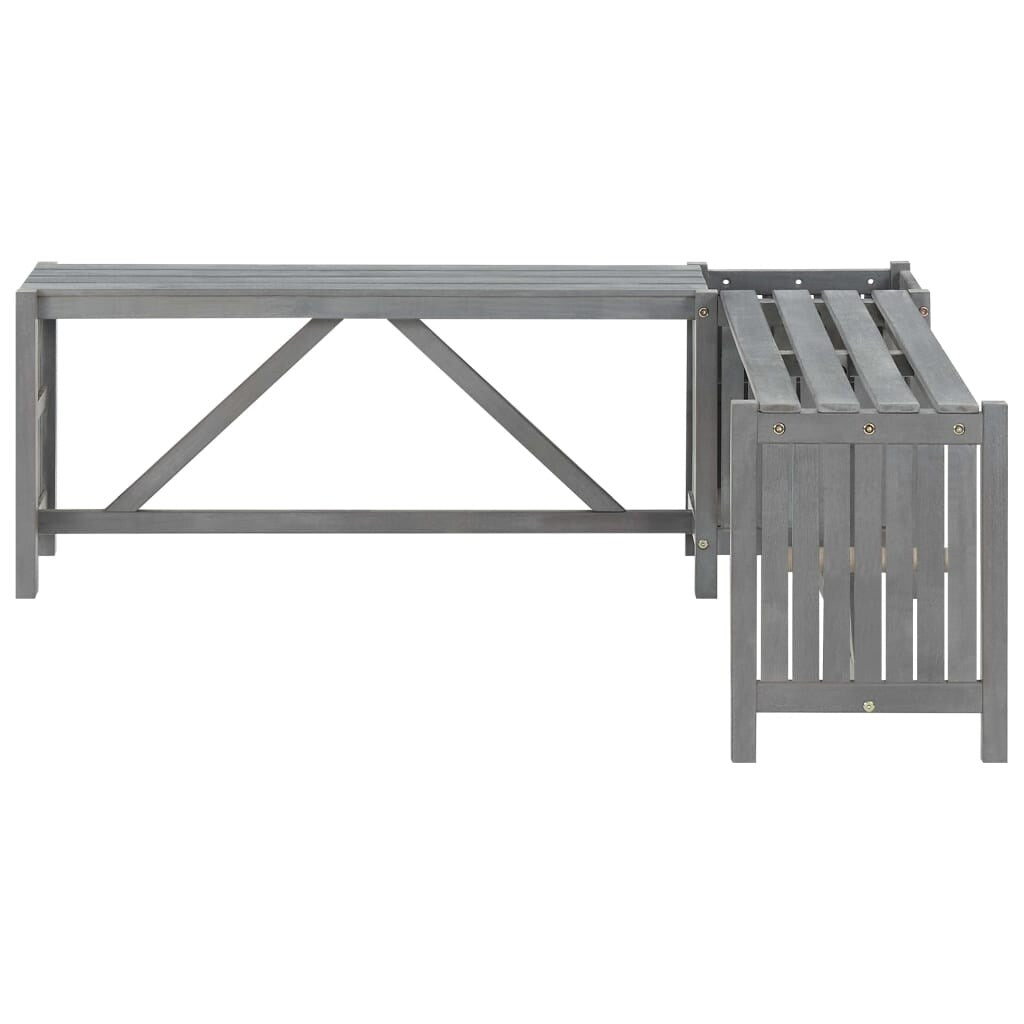 Garden Corner Bench with Planter 46.1" Solid Acacia Wood Gray