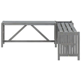 Garden Corner Bench with Planter 46.1" Solid Acacia Wood Gray