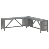 Garden Corner Bench with Planter 46.1" Solid Acacia Wood Gray