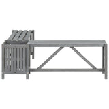 Garden Corner Bench with Planter 46.1" Solid Acacia Wood Gray