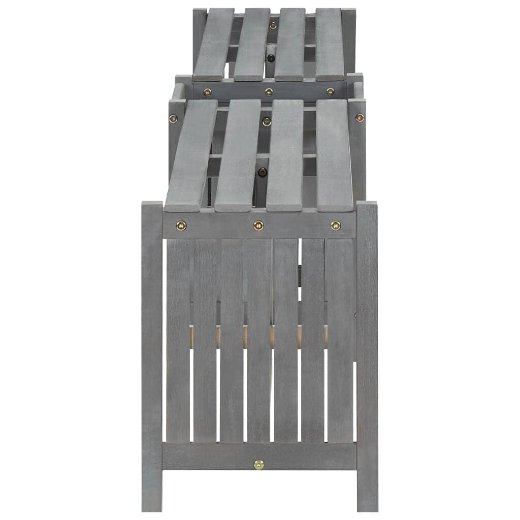 Garden Corner Bench with Planter 46.1" Solid Acacia Wood Gray