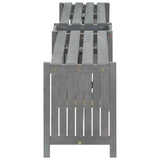Garden Corner Bench with Planter 46.1" Solid Acacia Wood Gray