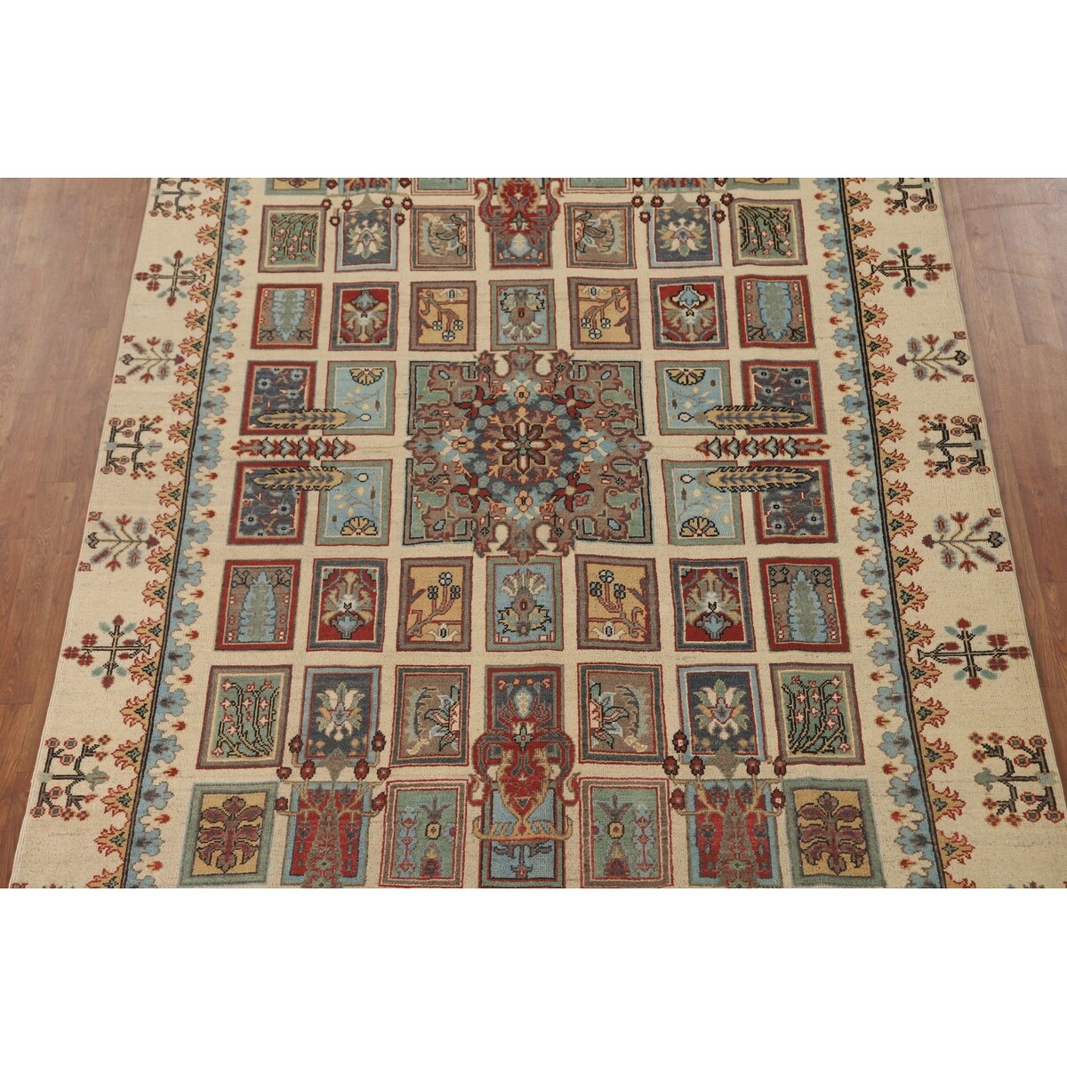 Garden Design Kazak Oriental Area Rug Handmade Wool Carpet - 6'7" x 10'1"