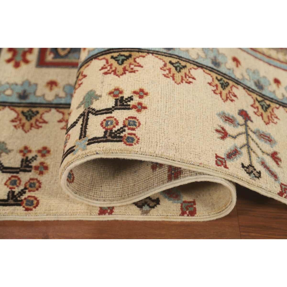 Garden Design Kazak Oriental Area Rug Handmade Wool Carpet - 6'7" x 10'1"