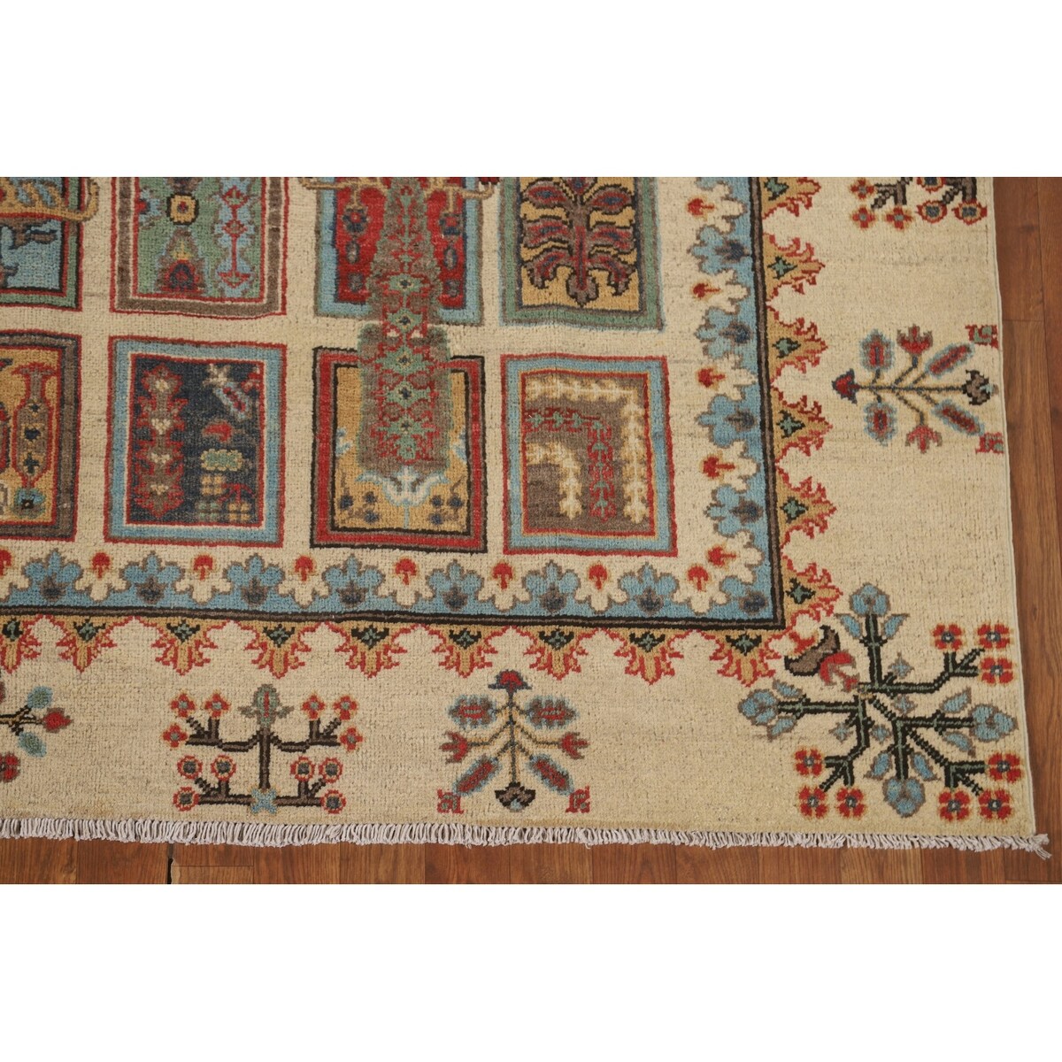 Garden Design Kazak Oriental Area Rug Handmade Wool Carpet - 6'7" x 10'1"