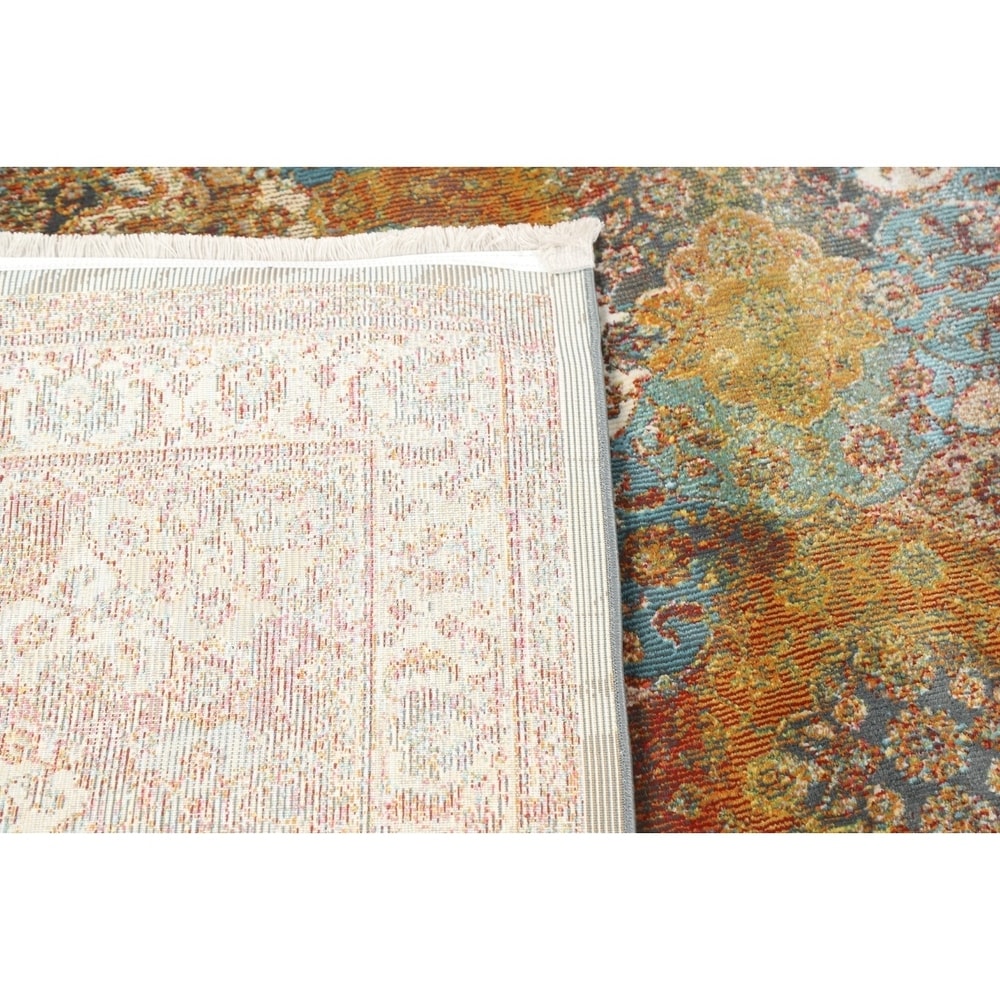 Garden Design Vintage Style Floral Distressed Heat-Set Area Rugs