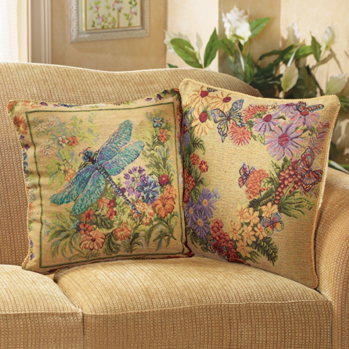 Garden Floral Reversible Pillow Covers - Set of 2
