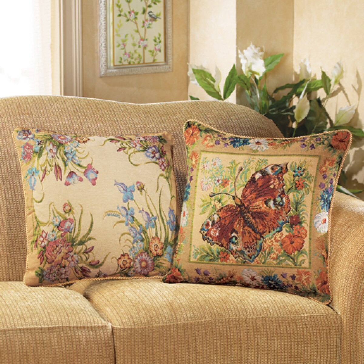 Garden Floral Reversible Pillow Covers - Set of 2