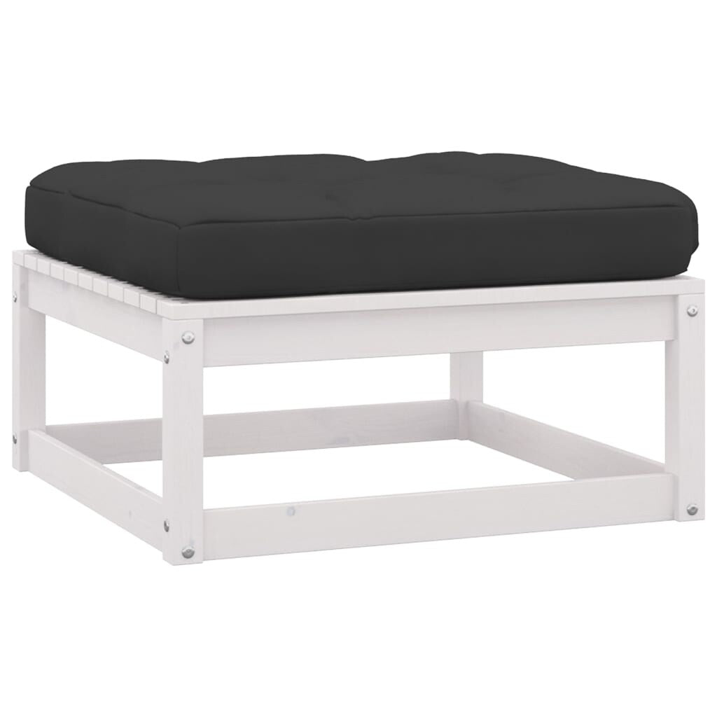 Garden Footstools with Cushions 2 pcs Solid Pinewood