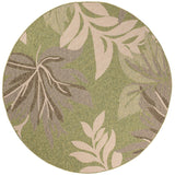 Garden Green BeigeTransitional Design Indoor/Outdoor Area Rug - 6'7"R